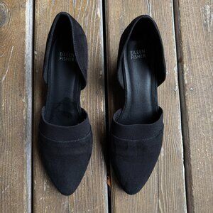 EUC Eileen Fisher Hilly Black Suede d'Orsay Pump in Women's 10